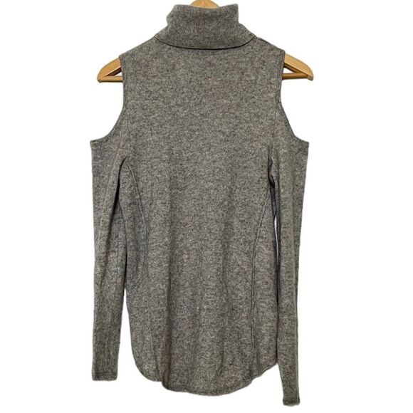 Antonio Melani 100% Cashmere Sweater Grey Gray Cold Shoulder Turtleneck Small - Picture 3 of 7